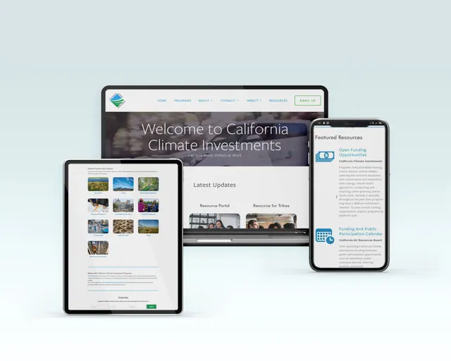 Caclimate Investments Websites project mockup