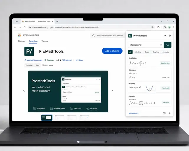 ProMathTools Extension Chrome Extension project mockup